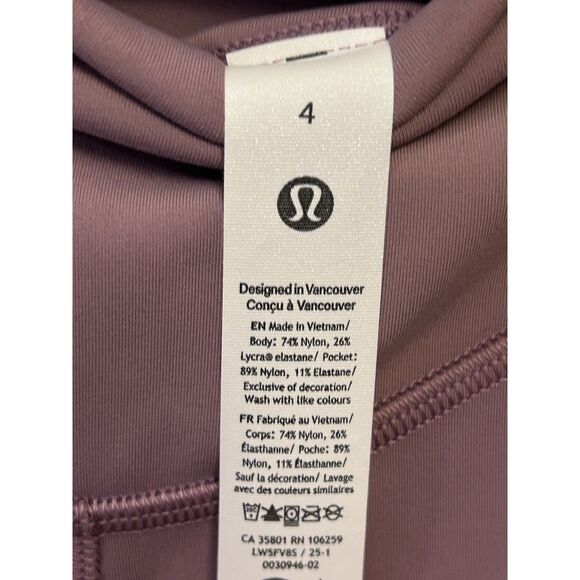 Lululemon Wunder Under SmoothCover High-Rise Tight 25" lavander lux Size 4 NWT - Picture 5 of 6